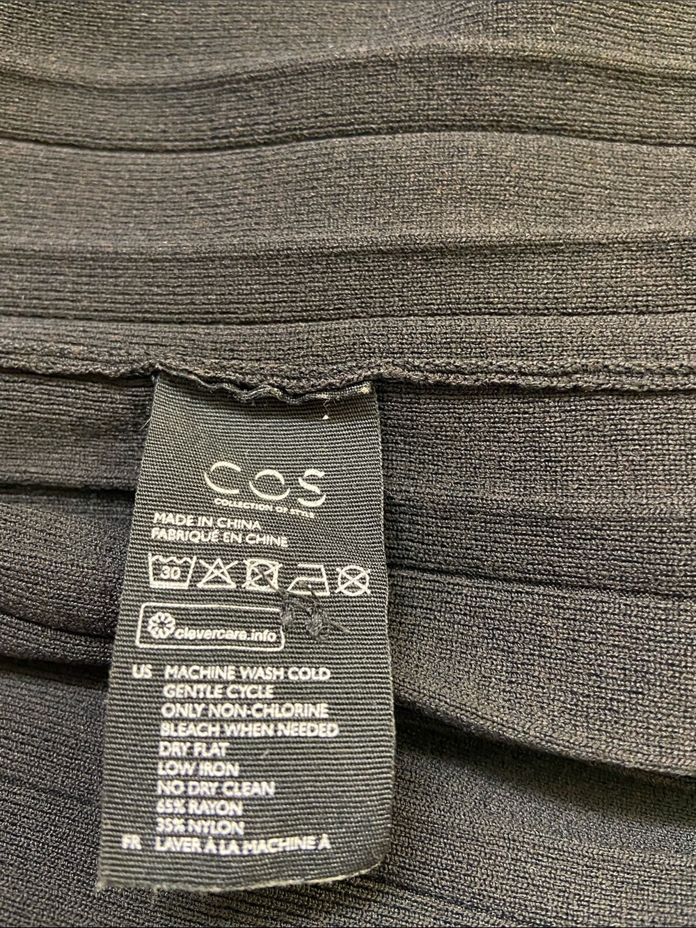 COS Black Ribbed Knit Button-Front Cardigan Size-Large - Picture 13 of 14